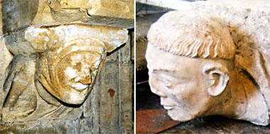 Carved heads