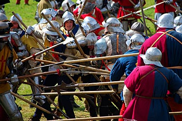 Scene from the 2008 re-enactment of the battle of Tewkesbury