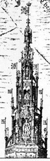 Coventry cross, from detail in Bradford's city map