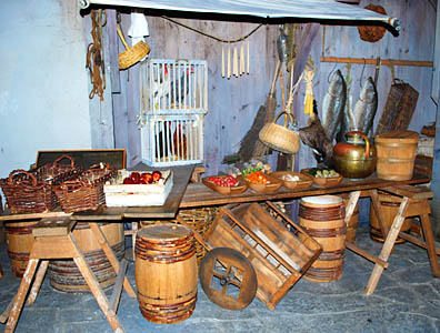 Exhibit representing a market scene