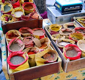 stall selling spices