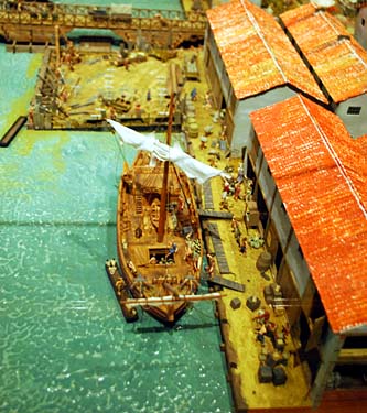 model of the port of Roman London