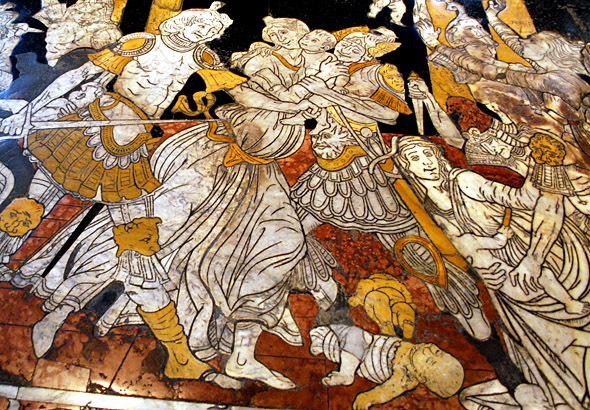 detail from mosaic of the Slaughter of the Innocents, Siena cathedral