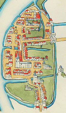 sketch map of Lynn, 1581