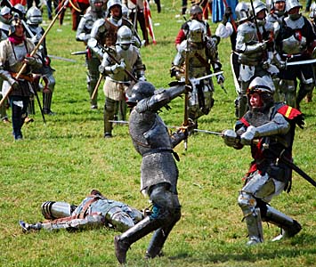 scene from the 2008 re-enactment of the Battle of Tewkesbury