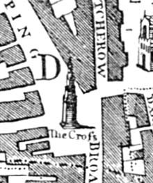 Plan of Coventry, showing the location of the market cross
