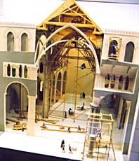 Model showing construction of Canterbury cathedral