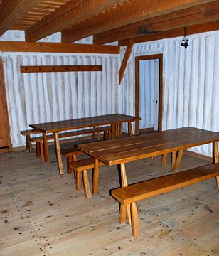 public seating in tavern interior